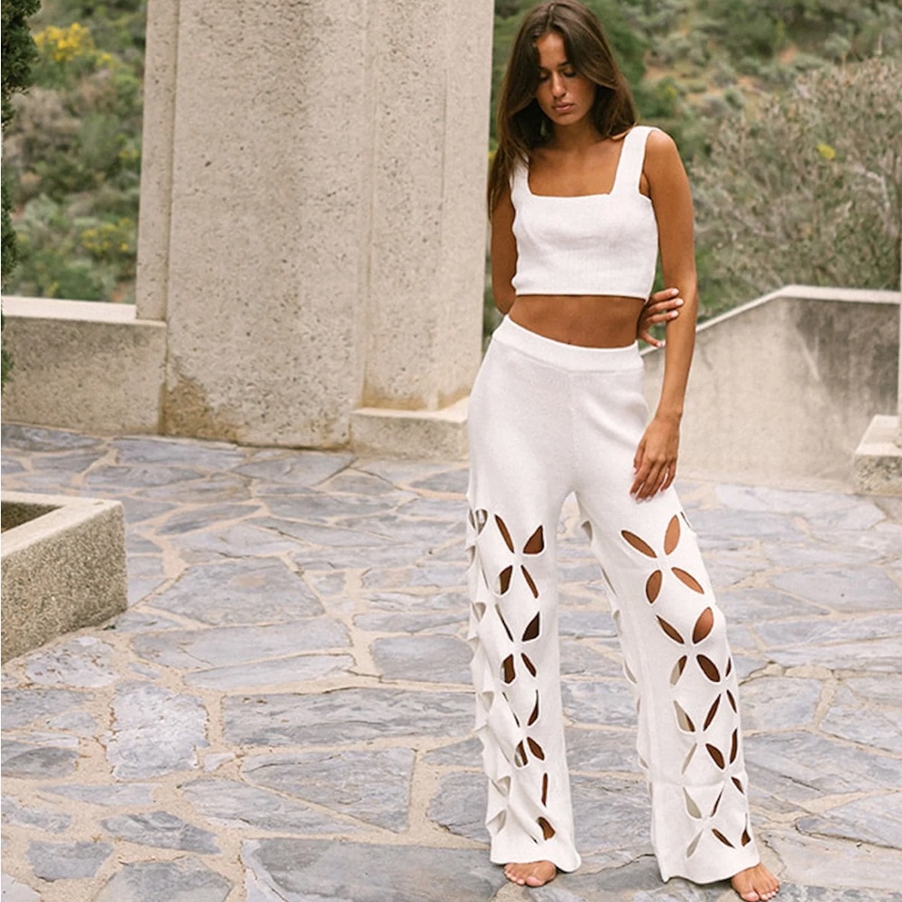 YLLW the label Taurus knit pant set size small NWT
